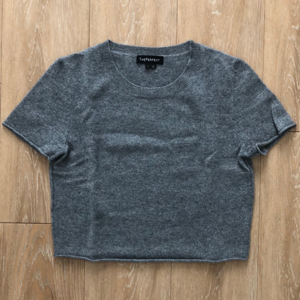 ThePerfext Cashmere Cropped Tre, size small